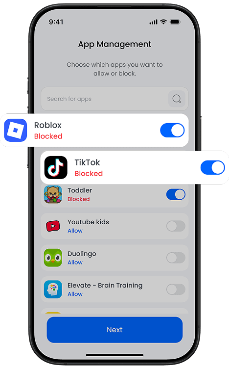 Content control screen